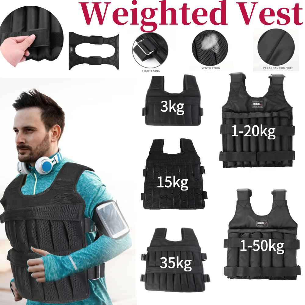 Crossfit Vest - Kurtka obciążeniowa 3/15/35kg, regulowana kamizelka do